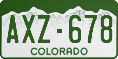CO license plate AXZ678