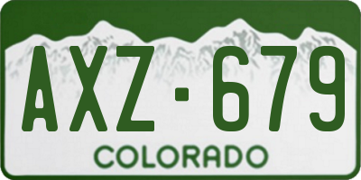 CO license plate AXZ679