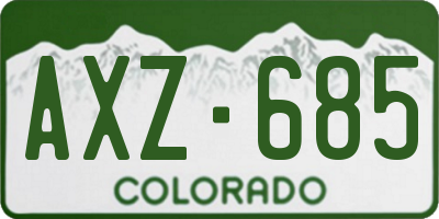 CO license plate AXZ685