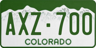 CO license plate AXZ700