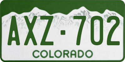 CO license plate AXZ702