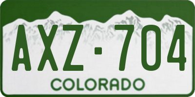 CO license plate AXZ704