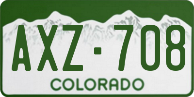 CO license plate AXZ708