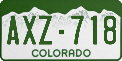 CO license plate AXZ718