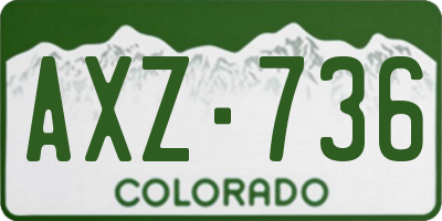 CO license plate AXZ736