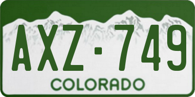 CO license plate AXZ749