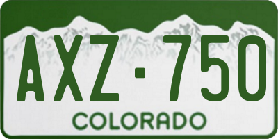 CO license plate AXZ750