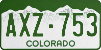 CO license plate AXZ753