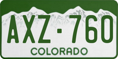 CO license plate AXZ760