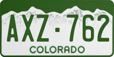 CO license plate AXZ762