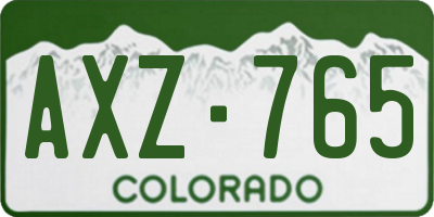 CO license plate AXZ765