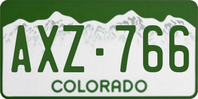 CO license plate AXZ766