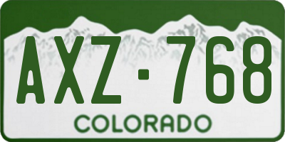 CO license plate AXZ768