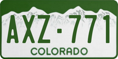 CO license plate AXZ771