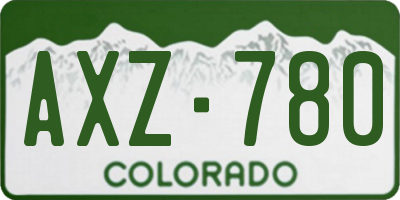 CO license plate AXZ780