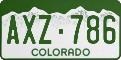 CO license plate AXZ786
