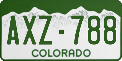 CO license plate AXZ788