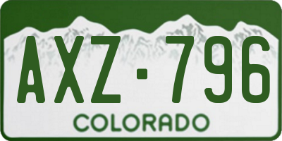 CO license plate AXZ796