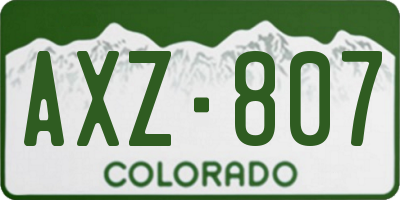 CO license plate AXZ807