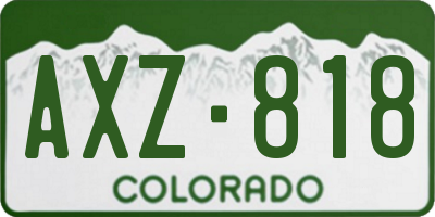 CO license plate AXZ818