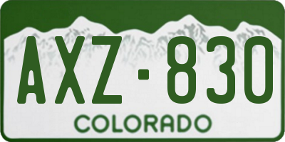 CO license plate AXZ830