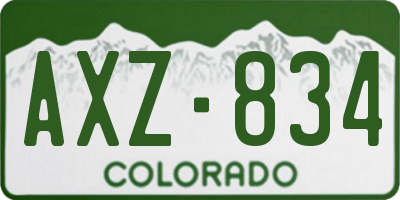 CO license plate AXZ834