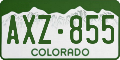 CO license plate AXZ855
