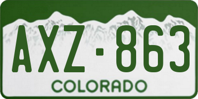 CO license plate AXZ863