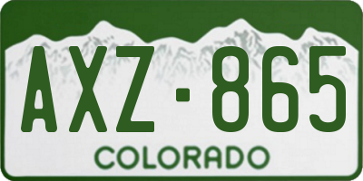 CO license plate AXZ865