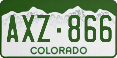 CO license plate AXZ866