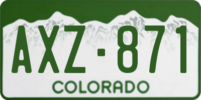 CO license plate AXZ871