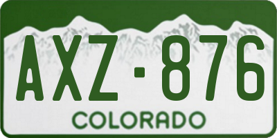 CO license plate AXZ876