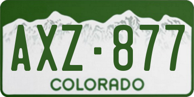 CO license plate AXZ877
