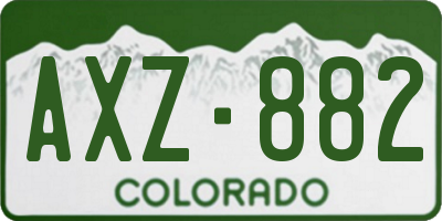 CO license plate AXZ882