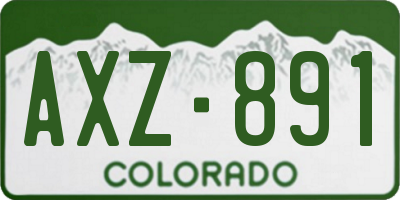 CO license plate AXZ891