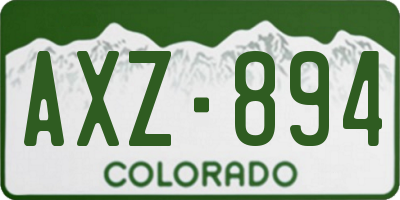CO license plate AXZ894