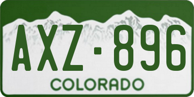 CO license plate AXZ896