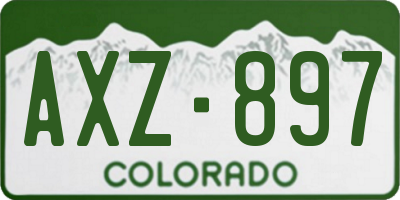 CO license plate AXZ897