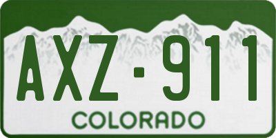 CO license plate AXZ911