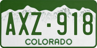 CO license plate AXZ918