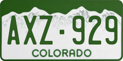 CO license plate AXZ929