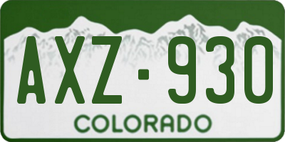 CO license plate AXZ930