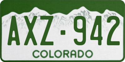 CO license plate AXZ942