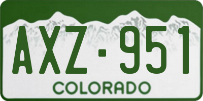 CO license plate AXZ951
