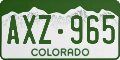 CO license plate AXZ965