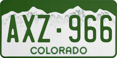 CO license plate AXZ966