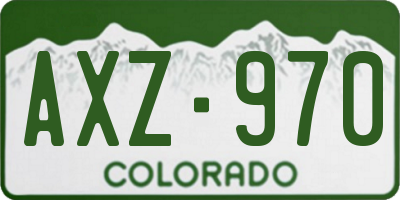 CO license plate AXZ970