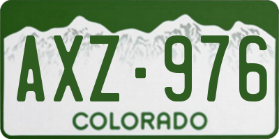 CO license plate AXZ976