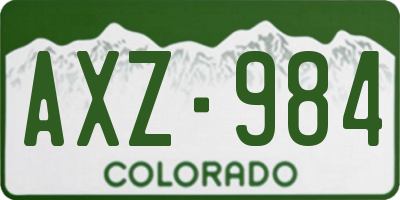 CO license plate AXZ984