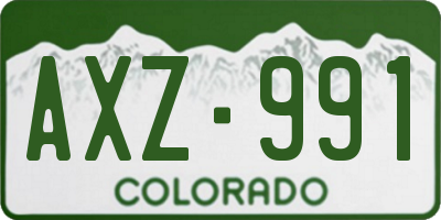 CO license plate AXZ991